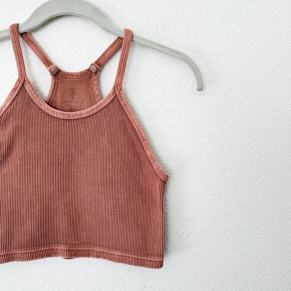 [Free People] Movement Happiness Runs Seamless Ribbed Cropped Tank Top Size M/L - Picture 6 of 11